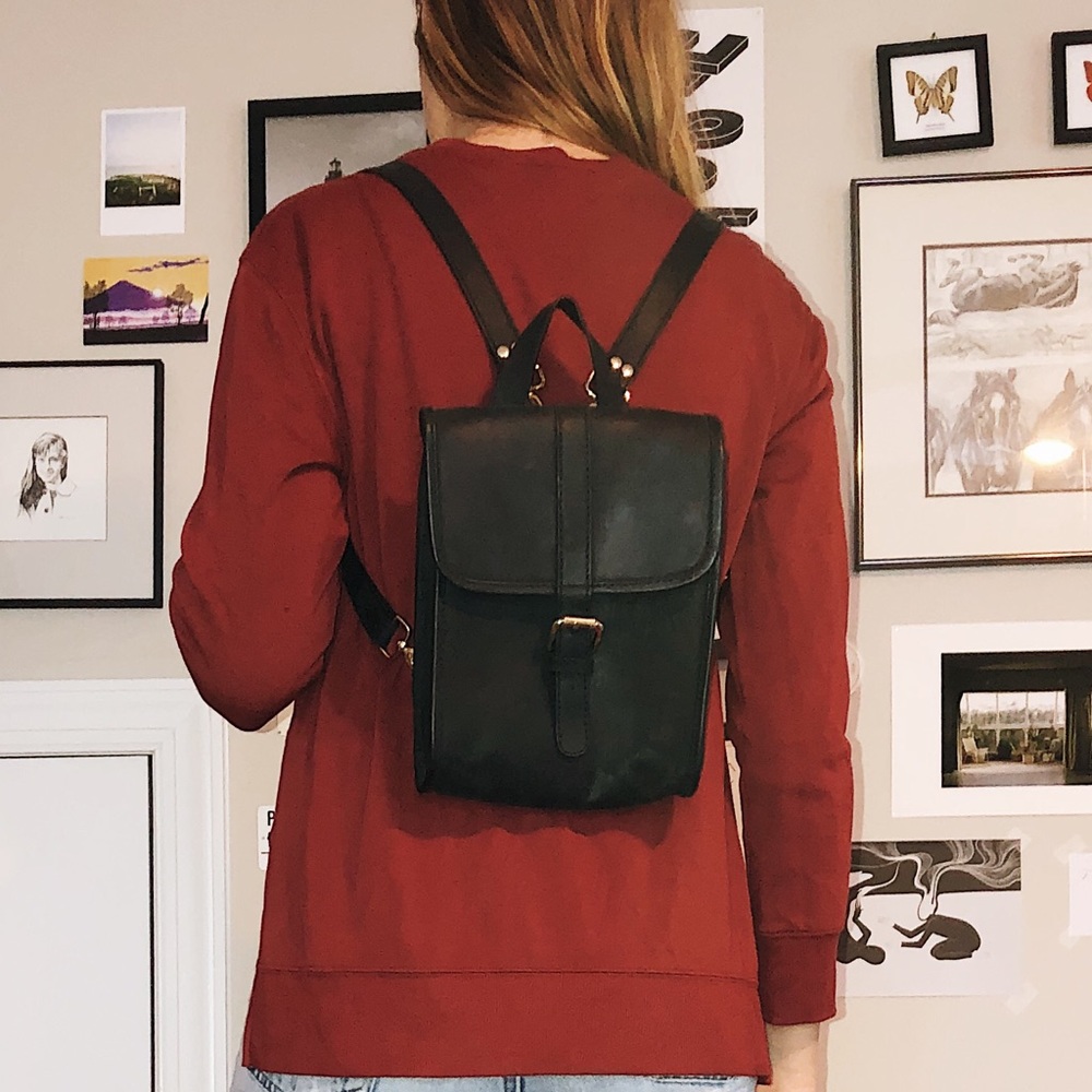 Vintage Leather Convertible Backpack